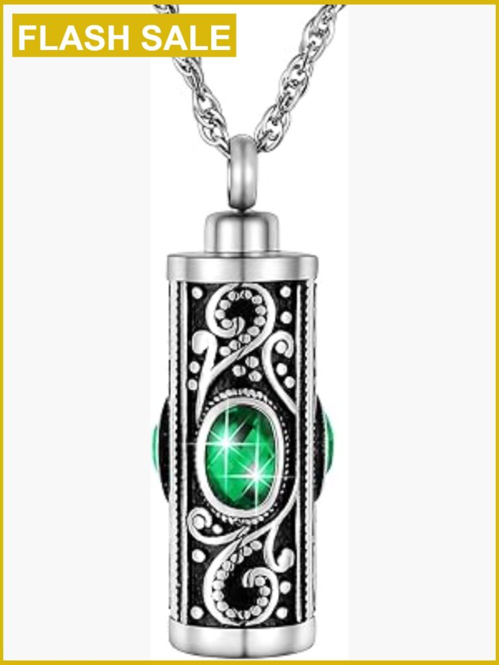 Stainless Steel Cremation Urn Necklace Ashes Pendant Keepsake Memorial